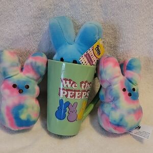 Peeps Plush Bunnies with Mug Set